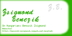 zsigmond benczik business card